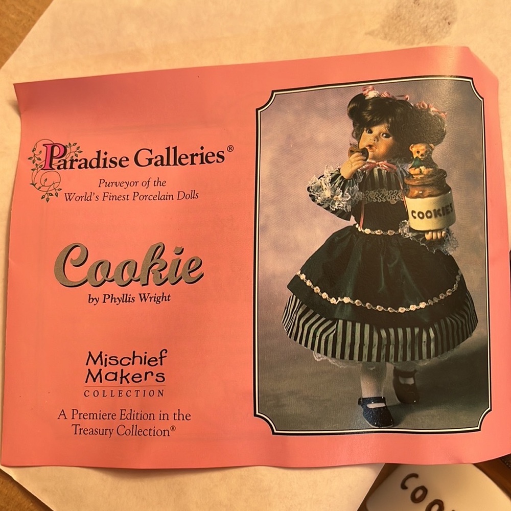 NWB Paradise Galleries THIS POCRELAIN DOLL is NEW Cookie. A Premier Edition
